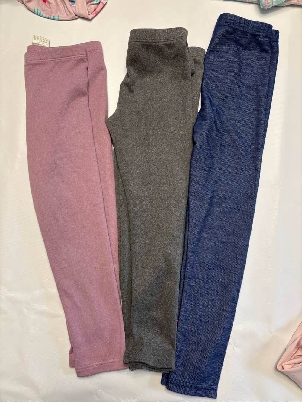 Mix It Girls Stretch Leggings - Mauve, Charcoal & Navy